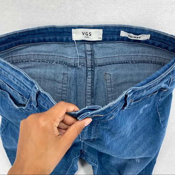 VGS Jeans Distressed Raw Hems Skinny Jean - Picture 11 of 16